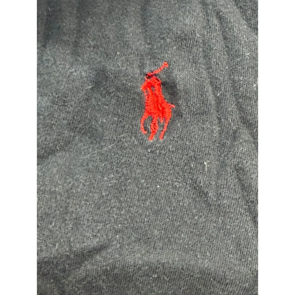 Ralph Lauren Women Polo Shirt Black Red Pony 100% Cotton Size‎ Small